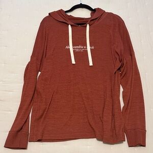 Abercrombie & Fitch Rust Hoodie with Cream Accents